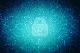 Stock Photo D Illustration Safety Concept Closed Padlock On Digital Background 1058448956