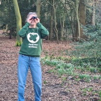 Foto vogelkijken in de Hout