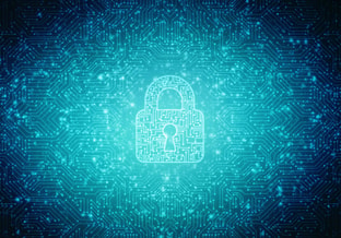 Stock Photo D Illustration Safety Concept Closed Padlock On Digital Background 1058448956