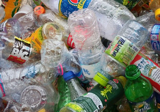 Recycled plastic bottles