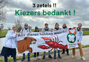 Kiezers bedankt 3 zetels Alle dieren hebben waarde