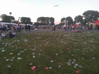 Plastic afval bekers Parkpop