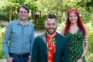 v.l.n.r. Robert Barker, Robin Smit en Leonie Gerritsen