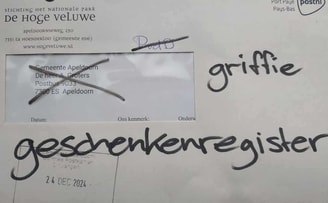 Brief hoge veluwe met relatiekaart gaat naar de griffie