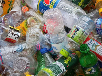 Recycled plastic bottles