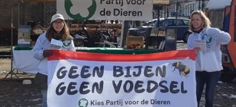 Banner Geen bijen geen voedsel voor kraam
