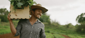 Happy farmer still