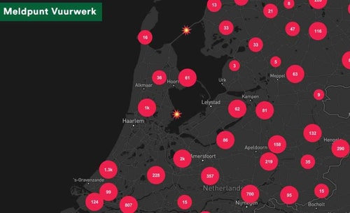 Vuurwerk meldpunt ingezoomd op Apeldoorn