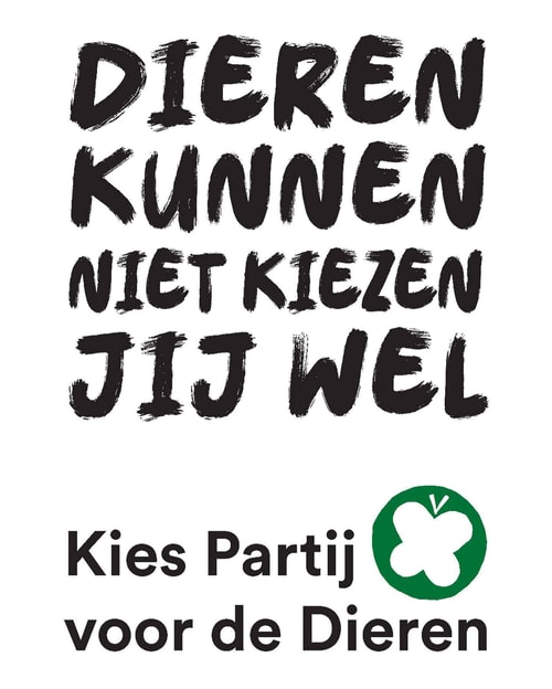 Poster Dieren kunnen niet kiezen jij wel