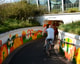 Vervoer zonder vervuiling muurschildering blind walls gallery bij fietstunnel de kloekstadsarchief 20212262